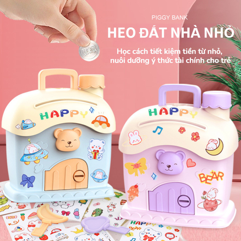 Hộp Đựng Tiền Tiết Kiệm Hình Ngôi Nhà Dễ Thương Cho Bé,Trau Dồi Kỹ Năng Quản Lý Tài Chính Cho Trẻ,Chống Rơi Và Bền