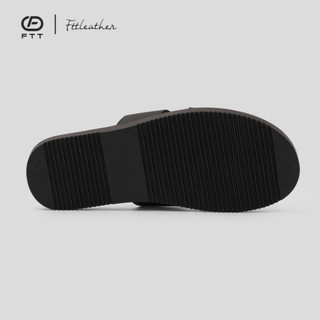 Dép da nam chữ H Fttleather chất liệu da bò dáng trơn đế TPR bền, nhẹ, độ bám tốt Mã D301