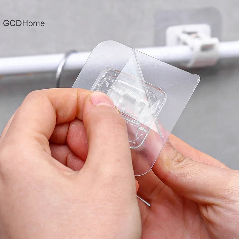 Gcdhome 2 Chiếc Rèm Thanh Giá Đỡ Móc Tự Dính Móng Tay Rèm Kẹp Móc Nhà Bếp Phòng Tắm Có Thể Điều Chỉnh Treo Tường Giá Đỡ HOT