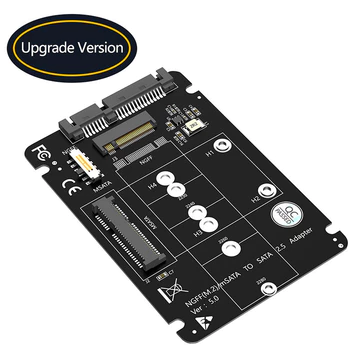 M.2 NGFF mSATA SSD sang SATA 3.0 2.5 inch Bộ chuyển đổi M2 SATA SSD mSATA SSD Bộ chuyển đổi Riser Card cho PC Laptop Thêm vào thẻ lên tới 6Gbps