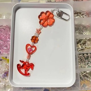 Calico Sang Trọng Nơ Dây Điện Thoại Dễ Thương Bốn Lá Cỏ Ba Lá Điện Thoại Mặt Dây Chuyền Móc Khóa Trang Trí