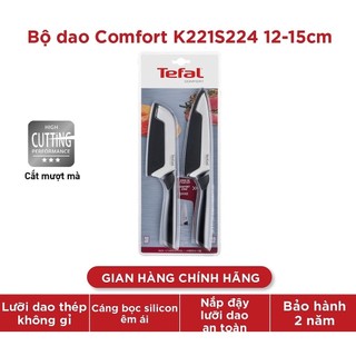 Bộ dao làm bếp cao cấp Tefal Comfort K221S244 15cm và 12cm, dao cao cấp, bảo hành 2 năm