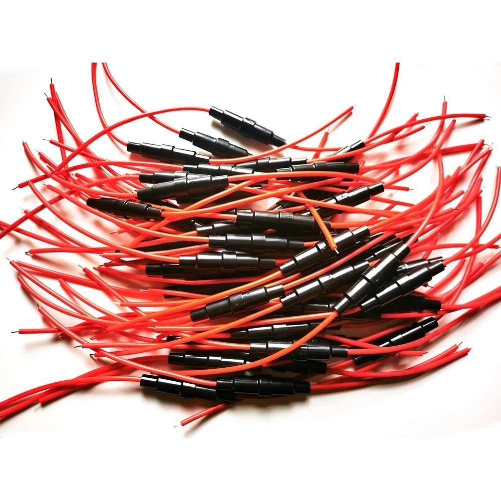 ICUCKO Vỏ giá đỡ cầu chì 5x20mm/6x30mm 250V, kèm cáp 20AWG, loại vít, dùng cho ống cầu chì