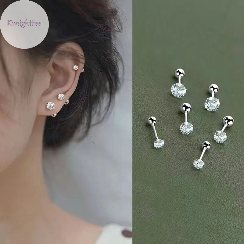 K2nightfee 1 Cặp Bông Tai Zircon Cho Nữ Xương Tai Móng Tay Sụn Bông Tai Xoắn Ốc Bông Tai Trang Sức Cơ Thể Quà Tặng VN