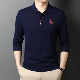 Áo Sơ Mi Polo Tay Dài Thu Đông Nam Ve Áo plus Size Top Trẻ Trung Và Trung Niên Thêu Quần Áo Nam Rời Thường Ngày