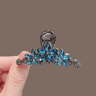 Mauropoli Kẹp tóc phong cách mới, đen, trung bình, pha lê xanh, cá mập, tóc dày, sẵn sàng