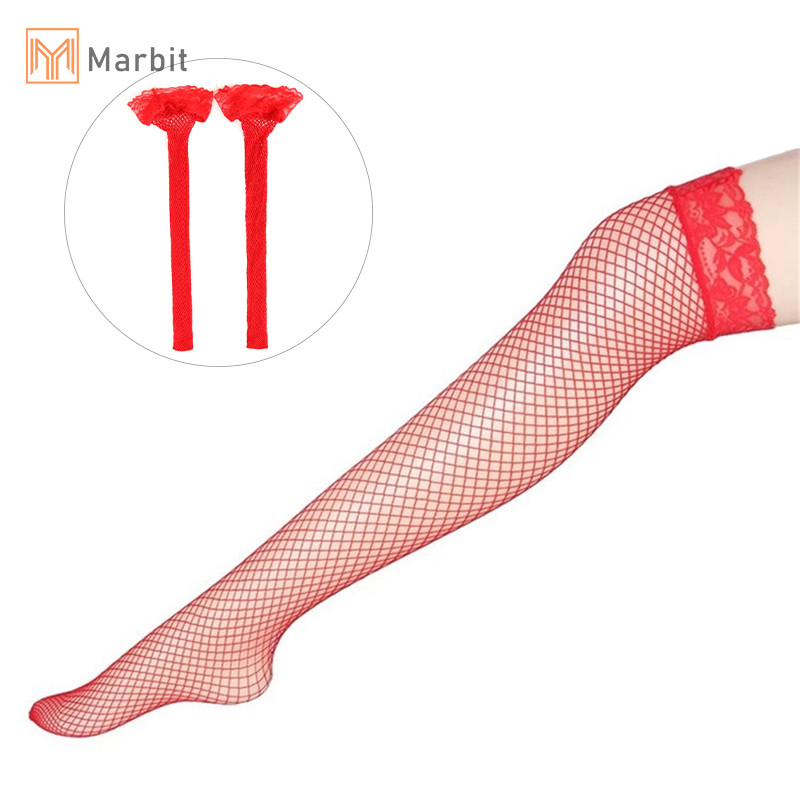 Marbit Nữ Fishnet Ren Đùi Vớ Cao Đầu Gối Vớ Trên Đầu Gối Lưới Vớ Mới