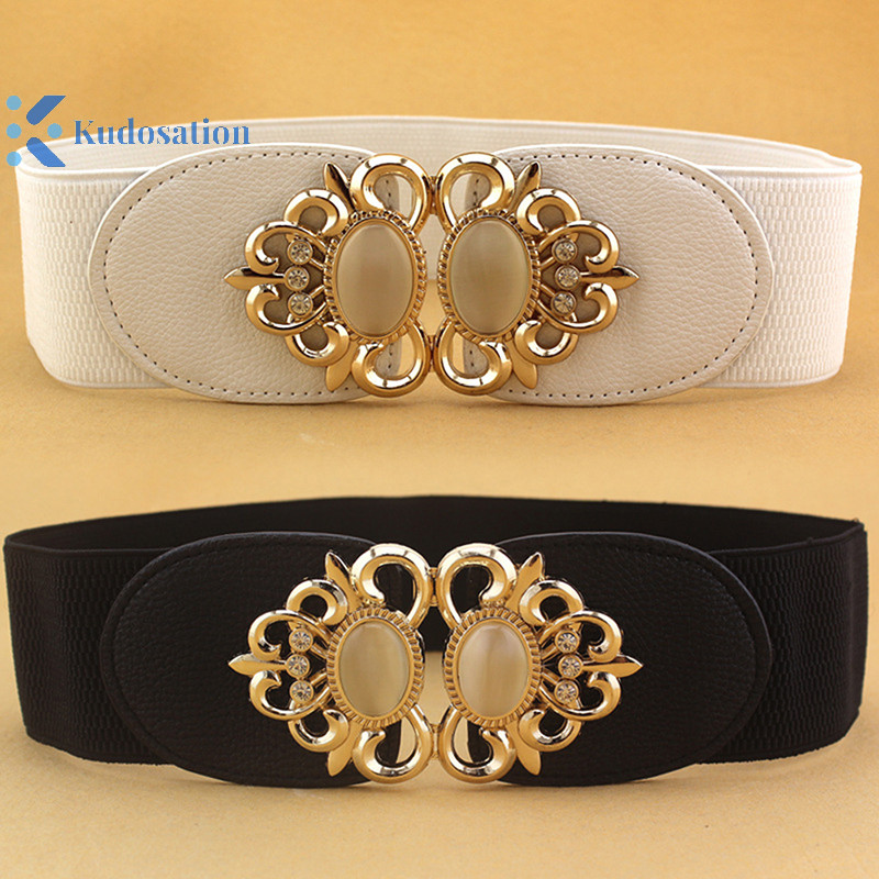 Kudosation Thời Trang Nữ Retro Co Giãn Co Giãn Đầm N Thắt Lưng Đầm Phụ Kiện