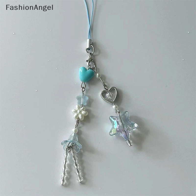FashionAngel Blue Stars Dây Xích Điện Thoại Đám Mây Mưa Mặt Dây Chuyền Tai Nghe Ngọt Ngào Dây Chống Mất Dây Túi Trang Trí TH