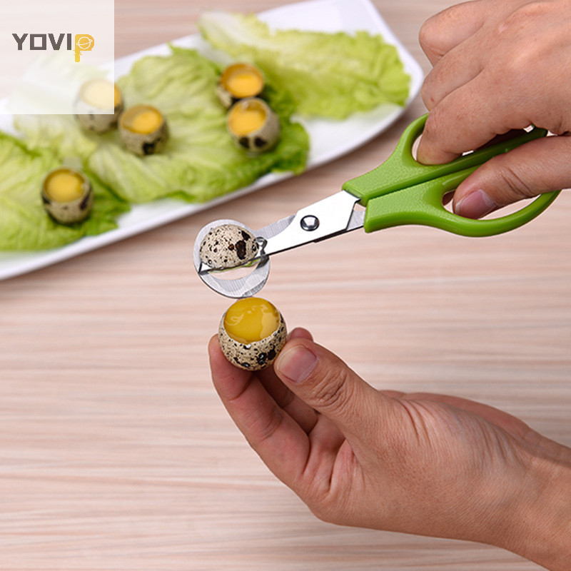 Yovip Kéo Trứng Thép Không Gỉ Chim cút Trứng Kéo Dụng Cụ Mở Trứng Lưỡi Cắt Sáng Tạo Bộ Dụng Cụ Dành Cho Phụ Kiện Nhà Bếp VN