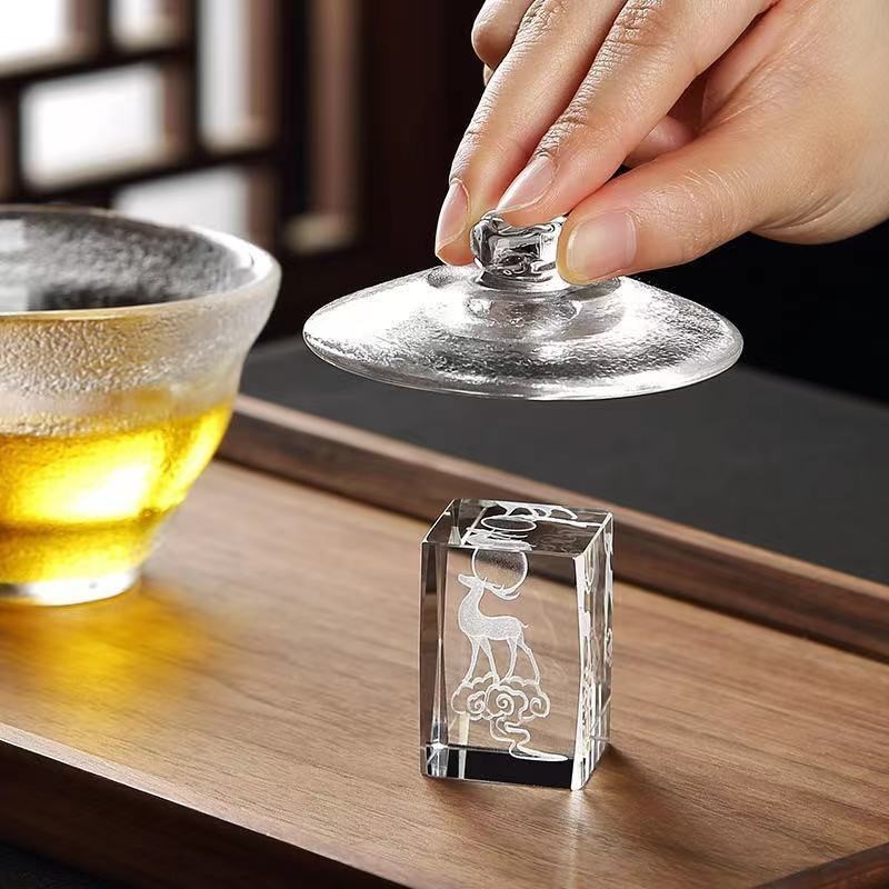 Gác Nắp Ấm Trà, Ấm Tử Sa Bằng Thủy Tinh Họa Tiết Đẹp Mắt