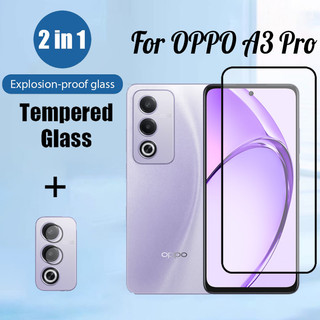 Oppo A3 Pro 5G Kính Cường Lực 2 Trong 1 Bảo Vệ Màn Hình Cho OPPO A60 A79 A78 A58 A38 A18 4G Kính Bảo Vệ Phim & Ống Kính Máy Ảnh