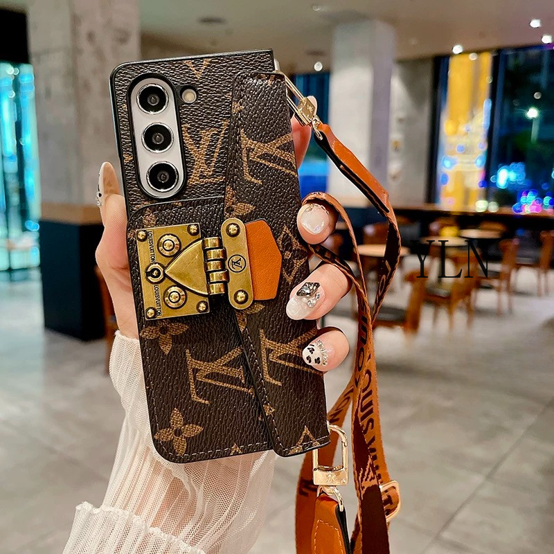 Ốp điện thoại gấp cao cấp sang trọng cho Samsung Galaxy Z Fold 2 3 4 5 6 7 Vỏ cho Z Fold7 Với giá đỡ thẻ sang trọng Vỏ bảo vệ chống sốc