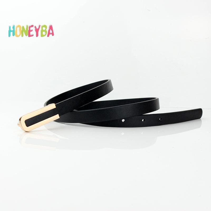 < Honeyba > Thắt Lưng Nữ Tối Giản Khóa Pin Da Mỏng Dây Thắt Lưng Nữ Cho Quần Jean Quần