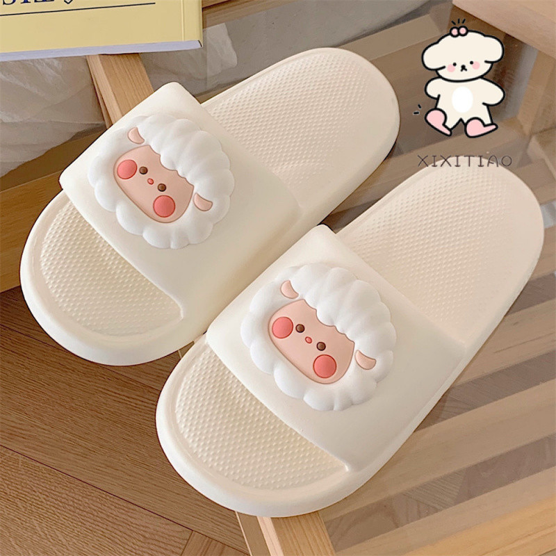 Xixitiao Dép Mùa Hè Nhà Thường Ngày Phong Cách Mới Thời Trang Đế Mềm Dễ Thương Cừu Nhỏ Nữ