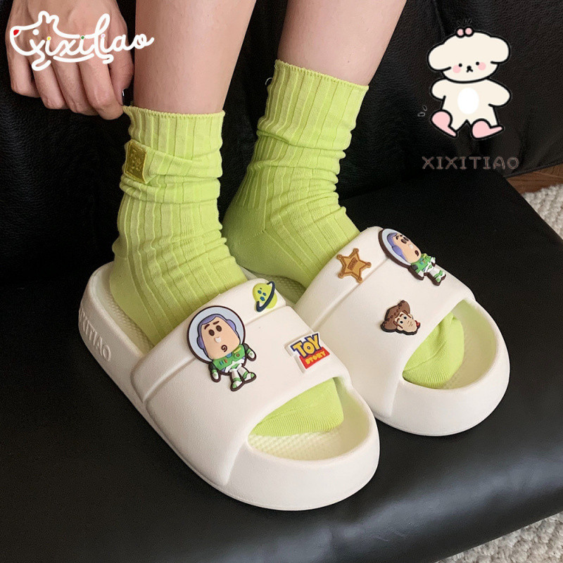 Xixitiao Bé Gái Câu Chuyện Đồ Chơi Buzz Lightyear Dép Mùa Hè 2024 Phong Cách Mới Ngoài Trời EVA Đế Mềm Hoạt Hình Dép Dép Dép