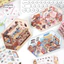 Enwei 3 Cái [PaperMore Dòng Góc Nhỏ] Nhãn Dán Giải Nén Cabin Cảnh Thu Nhỏ Dễ Thương Nhãn Dán PET Giấy Thêu Sò Chất Liệu Sổ Lưu Niệm Bộ