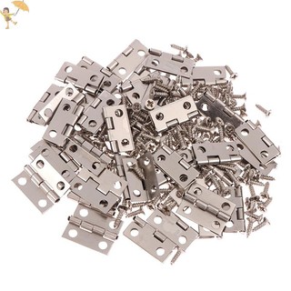 [GOU] 50 Cái / hộp Bản Lề + 200 Ốc Vít Sắt Vàng Bạc Đen Đồng 4 Lỗ Nội Thất Phần Cứng Bản Lề Trang Trí VN