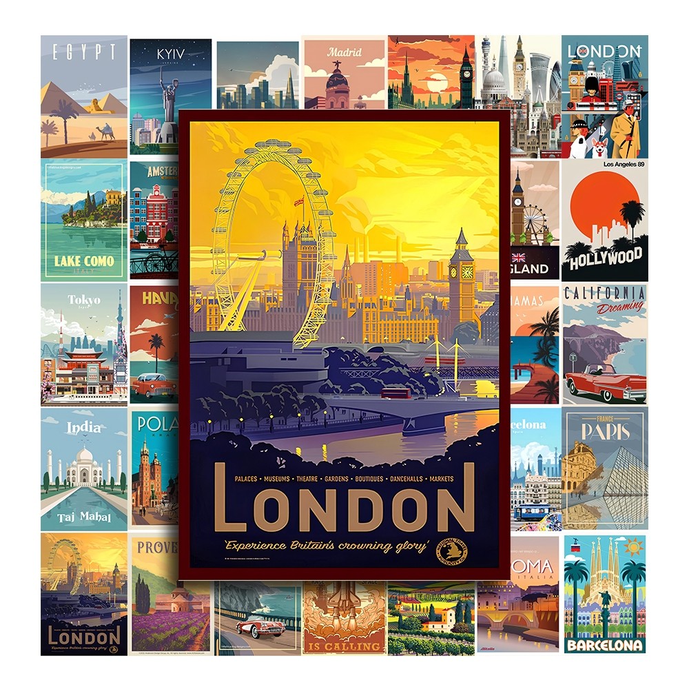 [Giấy] A4 In Màu - Set 100 Tờ Poster Giấy Dán Tường - HÌNH CÁC THÀNH PHỐ - Decor Trang Trí Nhà | MS: 111297