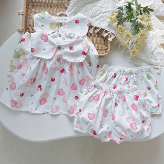 Set Bộ Hè Sát Nách Cổ Lá Cho Bé Gái Chất Thô Cotton Mềm Mát 8-22kg
