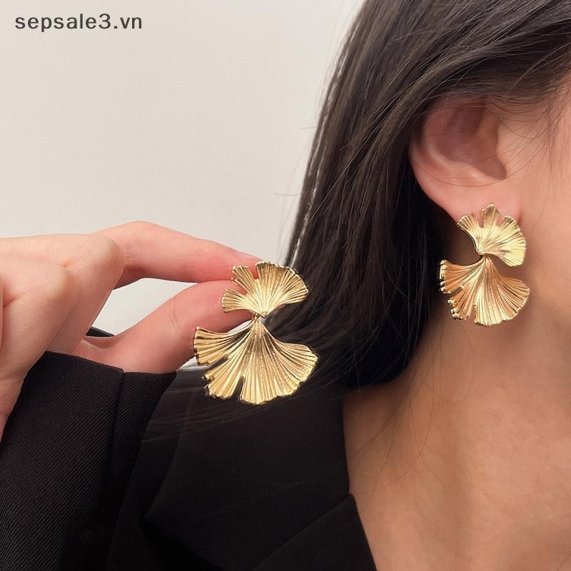 # Sepsale # Bohemian Hình Học Ginkgo Biloba Hình Lá Thả Bông Tai Dành Cho Nữ Tuyên Bố Tai Phụ Kiện Trang Sức.