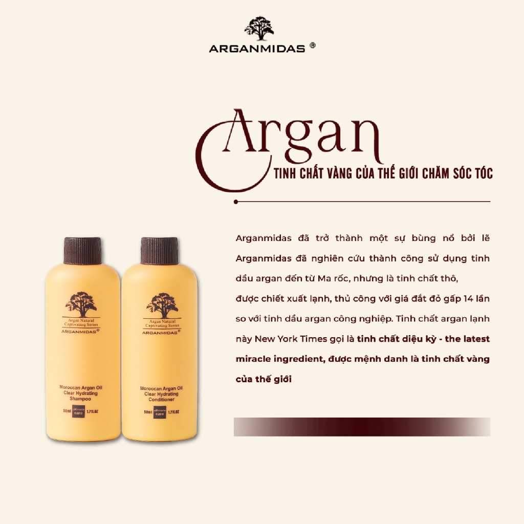 Ảnh Combo gội xả siêu dưỡng ẩm Arganmidas 50ml 1