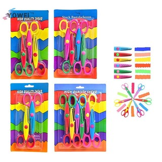 YOWEI 6 Cái / bộ Kéo Họa Tiết Sóng Máy Cắt Giấy DIY Dụng Cụ Thủ Công Giấy Thủ Công Thẻ Ảnh Kéo Trẻ Em Quà Tặng Đồ Dùng Văn Phòng VN