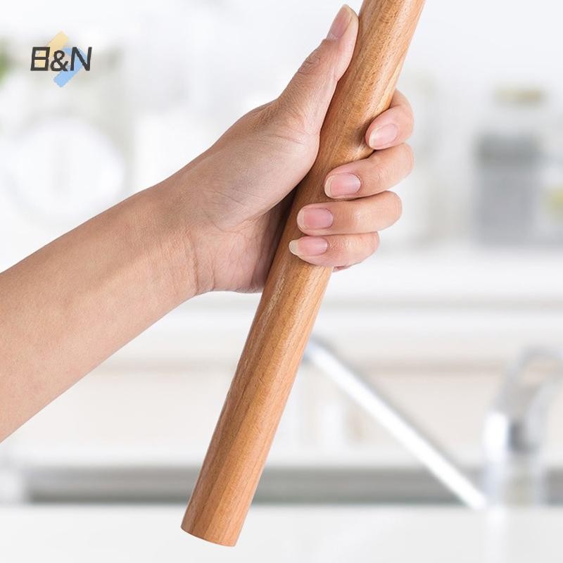 B & N 1Pc Cán Gỗ Làm Bánh Mì Bánh Bao Bánh Kẹo Bánh Quy Dụng Cụ Bánh Ngọt Cuộn Bột Con Lăn Dụng Cụ Nhà Bếp.