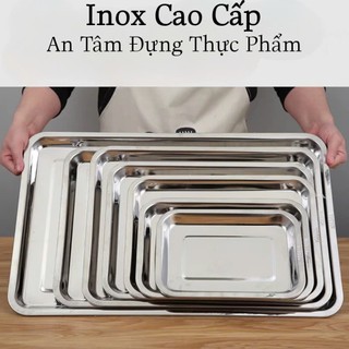 Khay Đựng Đồ Nghề INOX Loại Dày - Khay inox đựng thức ăn, topping - Phương Trang