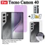 Dành cho Tecno Camon 40 Kính cường lực chống ánh sáng xanh RayTempered Tecno Camon 30 30Pro Kính cường lực chống gián điệp Bảo vệ màn hình + Phim ống kính máy ảnh + Phim mặt sau