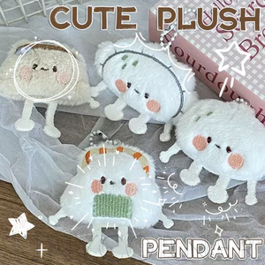 Móc khóa búp bê thực phẩm hoạt hình Kawaii - Dễ thương, ngộ nghĩnh, ngọt ngào - Quà cặp đôi - Mặt dây chuyền ba lô dành cho học sinh - Bánh mì, Bánh bao, Bun, Cơm bóng