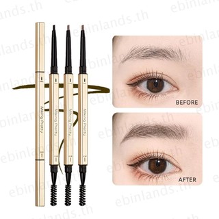 Bút chì kẻ mày EBINLANDS, Bút lông mày siêu mỏng hai đầu, có thể xoay mượt mà với bàn chải Bút lông mày chống nước Mỹ phẩm
