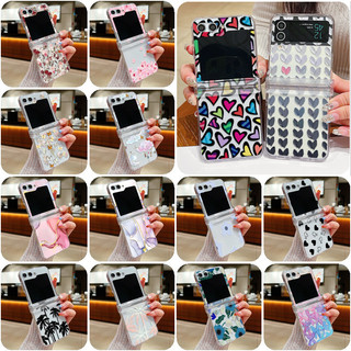 Vỏ Họa Tiết Tình Yêu Cho Samsung Galaxy Z Flip 5 Flip 4 Flip 3 Full Bản Lề Chống Sốc Trong Suốt PC Cứng Gấp Dành Cho Samsung Z Flip5 Flip4 Flip3 Cover
