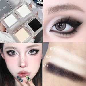 Bảng Phấn Mắt Đơn Sắc - Pearly Matte White Beige Highlights - Chống Thấm Nước Lâu Dài Làm Sáng - Phấn Mắt Shimmer Powder Pigment - Mỹ Phẩm Trang Điểm Da Mặt