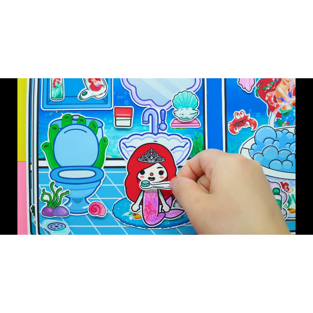 Ngôi nhà của bé Ariel Mermaid Princess House In Quiet Book đồ chơi cho bé gái đồ chơi kuromi cô tiên xanh
