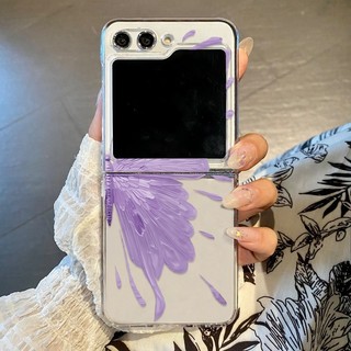 Cánh Bướm Họa Tiết Trong Suốt Cho Samsung Galaxy Z Flip 5 Flip 4 Flip 3 Trong Suốt Cứng PC Gấp Ốp điện thoại Cho Samsung Z Flip5 Flip4 Flip3
