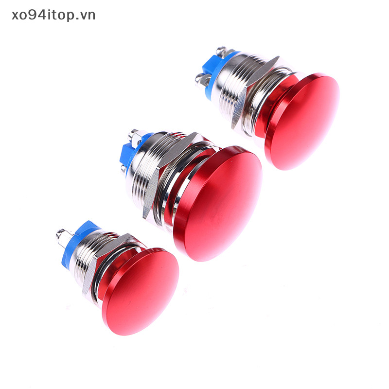 Xoitop 1PC Chống Thấm Nước IP65 SPST (ON) -Off 1NO 3A 250V Có Đầu Cuối Vít 16 / 19 / 22MM Nút Nhấn Nấm Kim Loại Tạm Thời VN