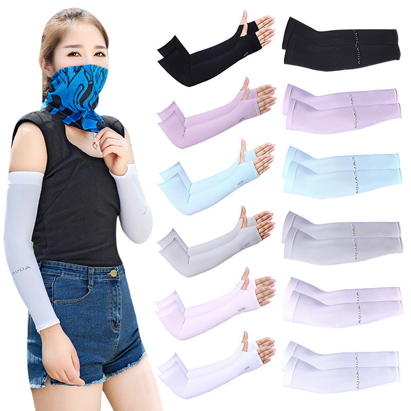 Đi Xe Đạp Chống Nắng Tay Thể Thao Ngoài Trời Liền Mạch Thẳng Unisex Kích Thước Lớn Độ Đàn Hồi Cao