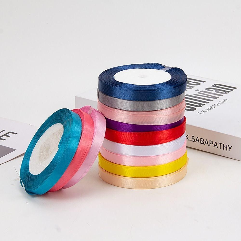 ODAKA Đóng Gói Ruy Băng, 25 yards / cuộn Ruy Băng Satin Chiều Rộng 1cm, Bền DIY Dụng Cụ 10 Màu Nơ Ruy Băng Hộp Bánh Trang Trí