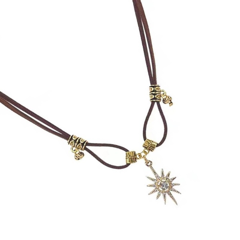 Mặt Trời mịn Mặt Trăng Mặt Dây Chuyền Vòng Cổ Xương Đòn Dây Chuyền Vòng Cổ Choker Trang Sức Thời Trang