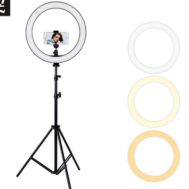 Đèn Livestream 36cm, Bộ Đèn Livestream có kẹp điện thoại - Điều chỉnh ánh sáng dùng cho livestream, trang điểm