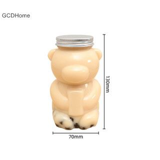 Gcdhome 500ML Gấu Nước Trà Sữa Cà Phê Nước Uống Di Động Uống Nước Trong Suốt Đồ Uống Chai Có Nắp HOT