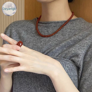 Deyangk Màu Đỏ Mã Não Đá Tự Nhiên Đính Hạt Dây Chuyền Nữ Mạ Vàng Hạt Chokers Pendientes VN