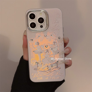 Ballerina Laser Hồng Vỏ iPhone 15 14 13 12 11 Pro Max 14 15 Plus Apple iPhone Case có dây đeo tóc Y2K Girl