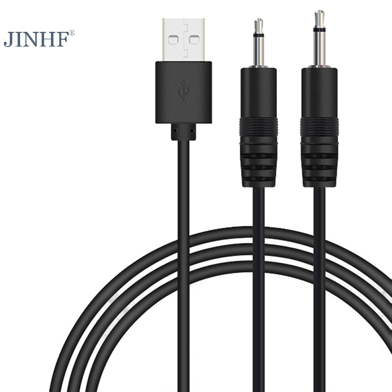 Dây sạc cáp sạc JINHF USB sang AUDIO 2.5mm cho máy mát xa đũa phép có thể sạc lại (Đen 24AWG) HOT