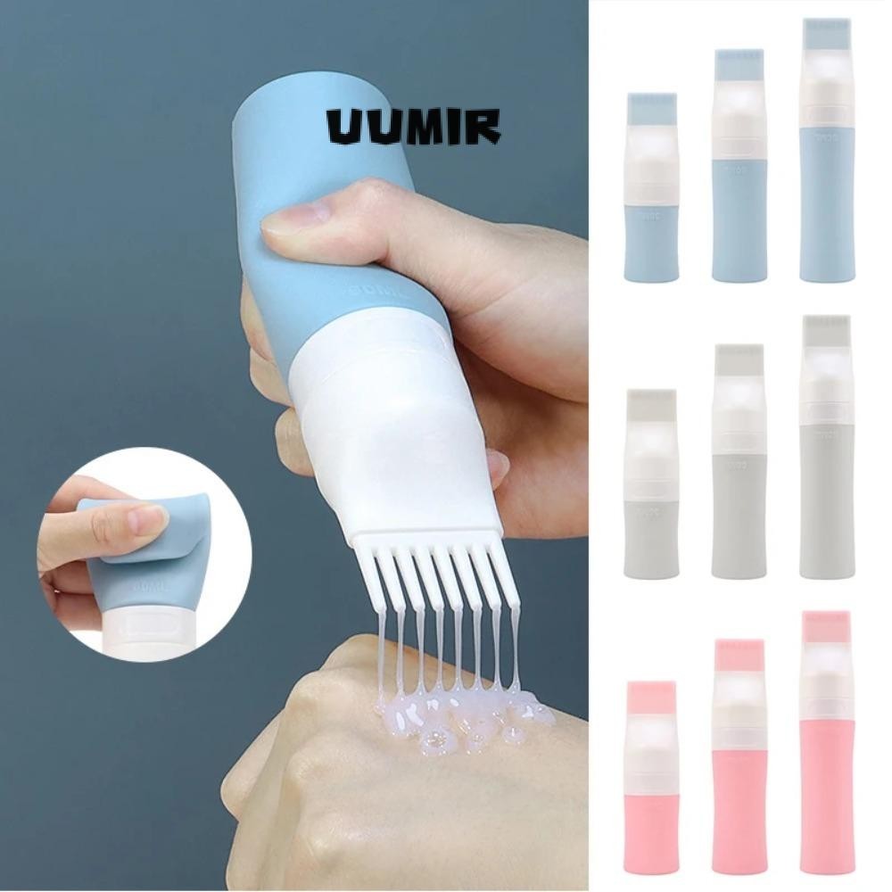 UUMIR Chai cọ nhuộm tóc, Chai silicon có thể đổ lại 38 / 60 / 80ml, Làm tóc bằng lược Dụng cụ trang điểm Hộp đựng dầu gội