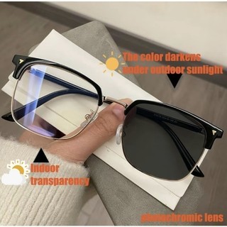 Kính Chống Bức Xạ Photochromic Dành Cho Nữ Kim Loại Ống Kính Có Thể Thay Thế Kính Mắt Khung Chuyển Đổi Chống Ánh Sáng Xanh Kính Mắt 2 Trong 1