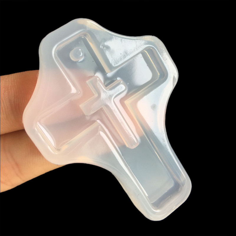Gương Retro Cross khuôn silicon đa năng với đục lỗ, dùng làm mặt dây chuyền, trang sức, socola, trang trí bánh