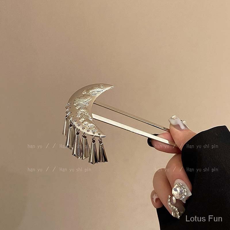 Mới Phong Cách Trung Quốc Miaoyin Phong Cách Dân Tộc Tua Rua Hình Chữ U Kẹp Tóc Cổ Điển Cao Cấp Hanfu Ngựa Mặt Váy Sườn Xám Phụ Kiện