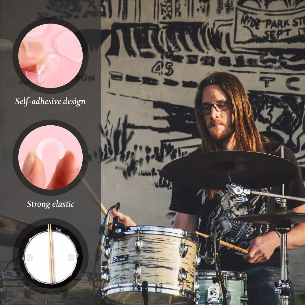 ODAKA 6 Cái / Tấm Trống Tắt Tiếng Miếng Lót, Miếng Dán Silicon Snare Trống Muffler, Phụ Kiện Nhạc Cụ Kiểm Soát Âm Miếng Lót Loại Bỏ Tiếng Ồn Có Thể Tái Sử Dụng